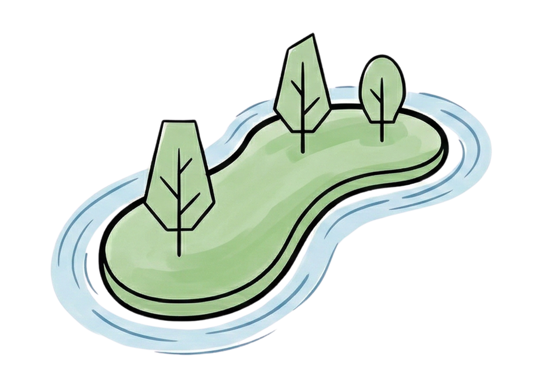 Illustratie van een eilandje